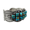 Freddie Maloney, Bracelet, Hachita Turquoise, Silver, Navajo, 6 3/4"