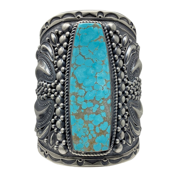 Roland Dixon, Bracelet, Number Eight Turquoise, Navajo Handmade, 7 1/4