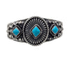 Andrew Gordon, Bracelet, Kingman Turquoise, Stamping, Navajo Handmade, 6 1/2"