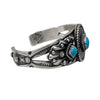 Andrew Gordon, Bracelet, Kingman Turquoise, Stamping, Navajo Handmade, 6 1/2"