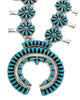 Violet Nez, Squash Blossom Necklace, Earrings, Turquoise, Zuni Handmade, 24"