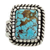 Landon Secatero, Ring, Number Eight Turquoise, Silver, Navajo Handmade, 7 3/4