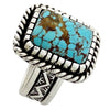 Landon Secatero, Ring, Number Eight Turquoise, Silver, Navajo Handmade, 7 3/4