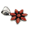 Selena Warner, Blossom Pendant, Red Spiny Oyster Shell, Navajo Handmade, 2 1/8"