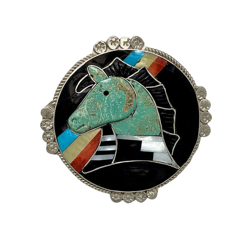 Eldred Martinez, Pin, Pendant, Multicolor, Zuni Handmade, 3