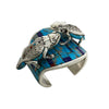 Hank Whitethorn, Bracelet, Two Horned Toad, Turquoise, Shell, Navajo Handmade, 6.75"