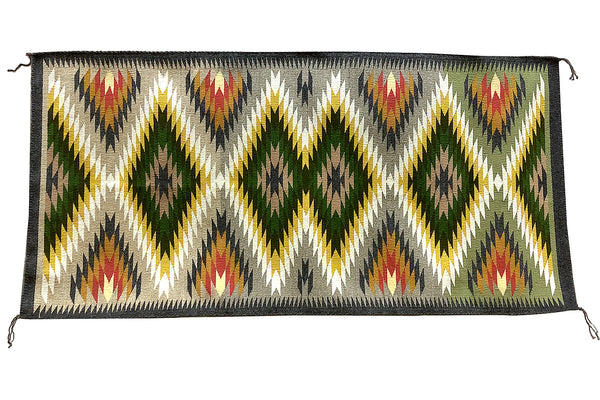 Isabel John, Eye Dazzler, Navajo Handwoven Rug, Wool, 56” x 27 1/2”