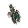 Nelson Morgan, Adjustable Ring, Eagle Dancer, Kingman Turquoise, Navajo Made, 10 3/4