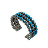 Lily Kee, Bracelet, Three Rows, Morenci Turquoise, Navajo, 7"