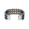 Lily Kee, Bracelet, Three Rows, Morenci Turquoise, Navajo, 7"