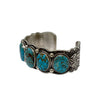 Darrell Cadman, Bracelet, Kingman Turquoise, Silver, Navajo Handmade, 7"