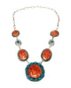 Mike Thomas Jr, Necklace, Kingman, Red Spiny Oyster, Navajo, 32"