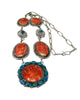 Mike Thomas Jr, Necklace, Kingman, Red Spiny Oyster, Navajo, 32"