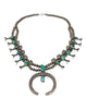 Vintage Collection, Squash Blossom, Necklace, Nevada Turquoise, Circa 1950s, 27"
