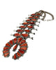 Freddie Maloney, Squash Blossom, Necklace, Red Spiny Oyster, Navajo, 24"