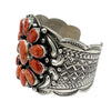 Tillie Jon, Bracelet, Red Spiny Oyster Shell, Silver, Cluster, Navajo, 7"