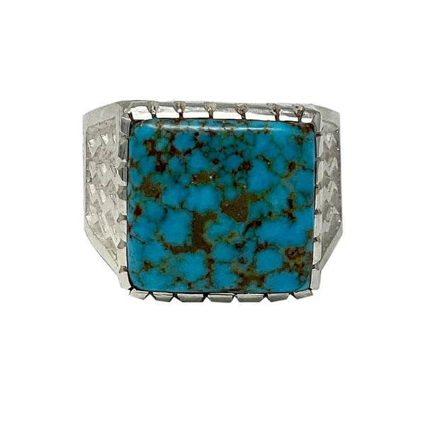 Michael Perry, Ring, Turquoise Mountain, Coral, Inlay, Navajo, 12 1/4