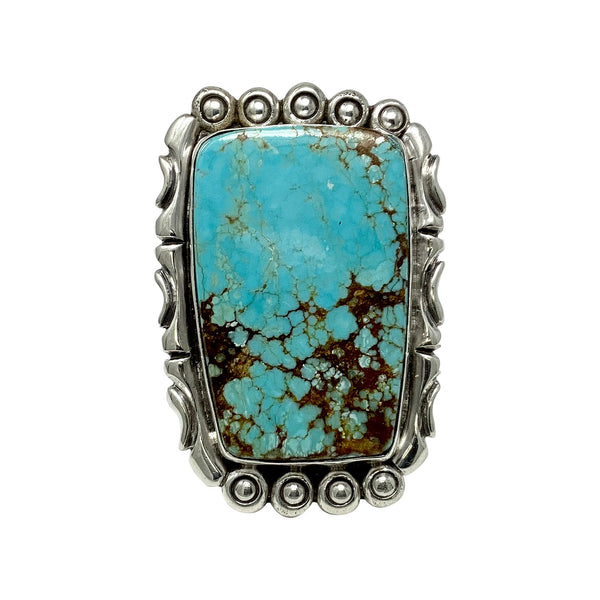 Albert Begay, Ring, Number Eight Turquoise, Navajo Handmade, 12