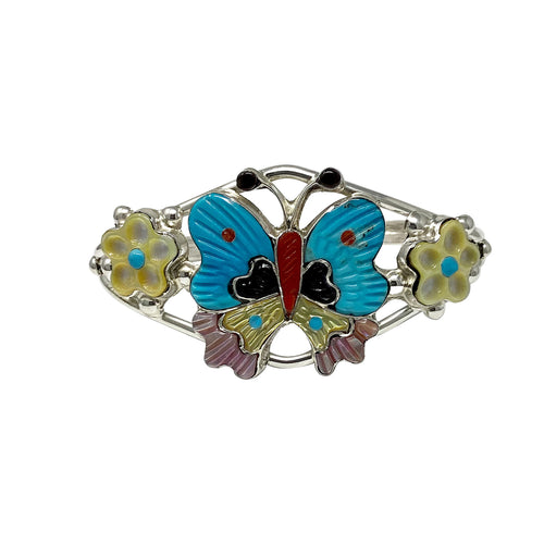 Tamara Pinto, Bracelet, Butterfly, Multi Stone, Silver, Zuni Handmade, 6 1/2