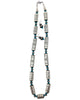 Shelby Nez, Necklace, Earrings, Barrel Beads, Turquoise, Navajo Handmade, 27"