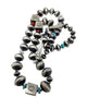 Tylena Nez, Necklace, Earrings, Apple Coral, Turquoise, Navajo Handmade, 26"