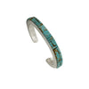 Melvin Francis, Bracelet, Number 8 Turquoise Inlay, Narrow, Sterling, Navajo, 6 7/8"