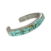 Melvin Francis, Bracelet, Number 8 Turquoise Inlay, Narrow, Sterling, Navajo, 6 7/8"