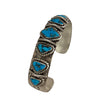 Navajo Handmade Bracelet, Kingman Turquoise, Circa 1980s, 6 3/8"
