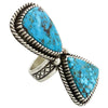 Landon Secatero, Ring, Kingman Turquoise, Stamping, Navajo Handmade, 7 1/2