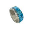 Lester James, Inlay Ring, Turquoise, Navajo Handmade, Size 10