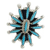 Gerald Etsate, Ring, Kingman Turquoise, Needlepoint, Zuni Handmade, 6 1/2