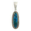 Leslie Nez, Pendant, Kingman Turquoise, Sterling Silver, Navajo Handmade, 3 3/4"