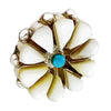 Stephanie Johnson, Earring, Blossom, Turquoise, Mother of Pearl, Navajo, 5/8"