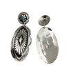 Joann Silver, Earring, Turquoise, Silver Overlay, Navajo Handmade, 3 1/8”