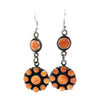 Devin Brown, Dangle Earrings, Orange Spiny Oyster Shell, Navajo Handmade, 3"