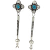 Garrett Hale, Dangle Earrings, Kingman Turquoise, Squash Blossom, Navajo, 5 1/2"
