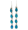 Marcella James, Dangle Earrings, Kingman Turquoise, Navajo Handmade, 3 1/2"