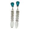 Ernest Rangel, Feather Earrings, Sonoran Rose Turquoise, Heart, Navajo, 4 1/4"