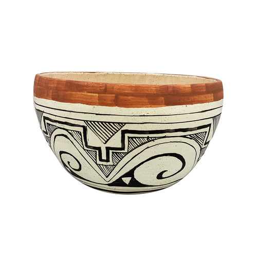 Bryan Tom, Bowl, Navajo, San Felipe, Handmade Pottery, 3 5/8