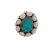 Geraldine James, Ring, Cluster, Turquoise, Pink Concho, Navajo Made, Adjustable