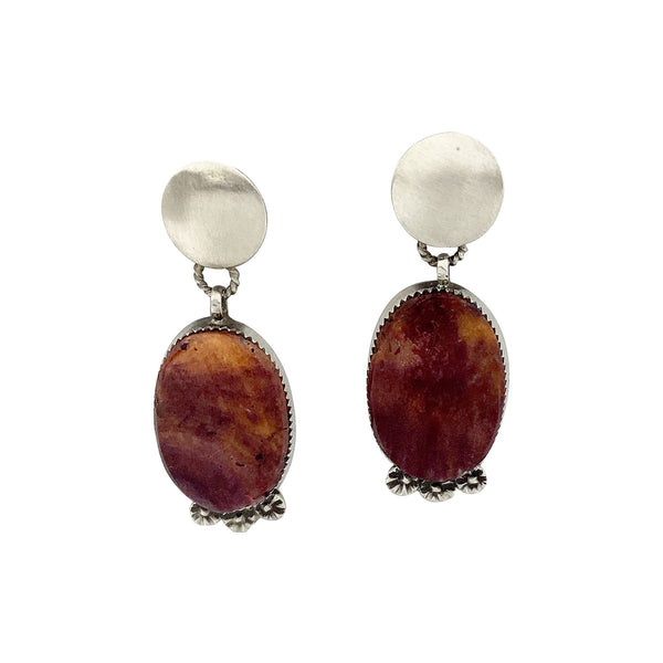 Selena Warner, Dangle Earrings, Purple Spiny Oyster Shell, Navajo, 2