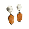 Selena Warner, Dangle Earrings, Orange Spiny Oyster Shell, Navajo, 1 7/8"
