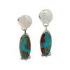 Selena Warner, Earrings, Pilot Mountain Turquoise, Navajo, 1 7/8"