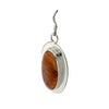 Harold Joe, Earrings, Orange Spiny Oyster shell, Sterling Silver, Navajo Handmade, 2 1/8"