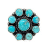 Devin Brown, Ring, Cluster Kingman Turquoise, Navajo Handmade, Adjustable