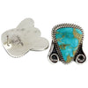 Phillip Yazzie, Earring, Kingman Turquoise, Silver, Navajo Handmade, 15/16"
