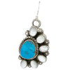 Chris Etsitty, Dangle Earring, Turquoise, White Shell, Navajo Handmade, 2”