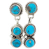 Marcella James, Dangle Earrings, Kingman Turquoise, Navajo Handmade, 1 1/2"