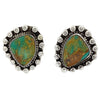 Phillip Yazzie, Earring, Turquoise Mountain, Silver, Navajo Handmade, 15/16”