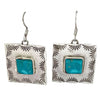 Fred Begay, Earrings, Blue Gem Turquoise, Old Style, Navajo Handmade, 1 3/4"